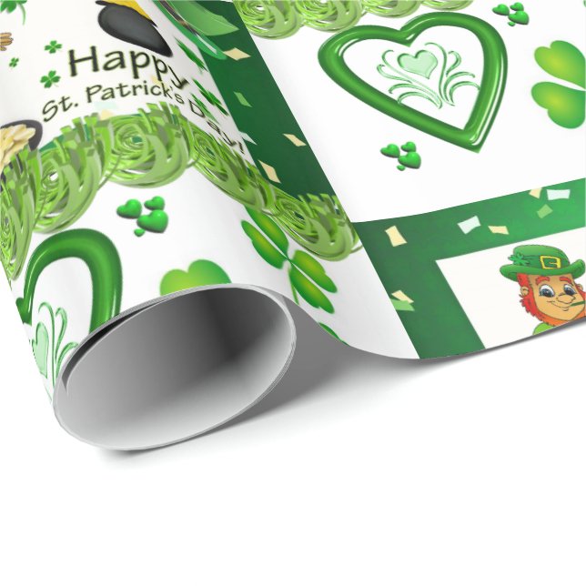 St. Patrick's Day Wrapping Paper Geschenkpapier (Rolleneckpunkt)