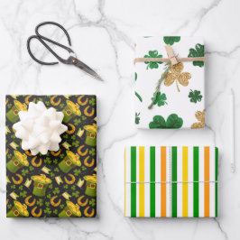 St. Patrick's Day Wrapping Paper Geschenkpapier Set
