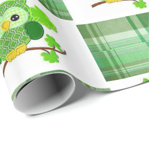 St. Patrick's Day Wrapping Paper Owl Geschenkpapier