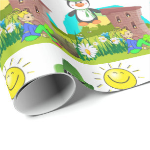 St. Patrick's Day Wrapping Paper Pinguin Geschenkpapier