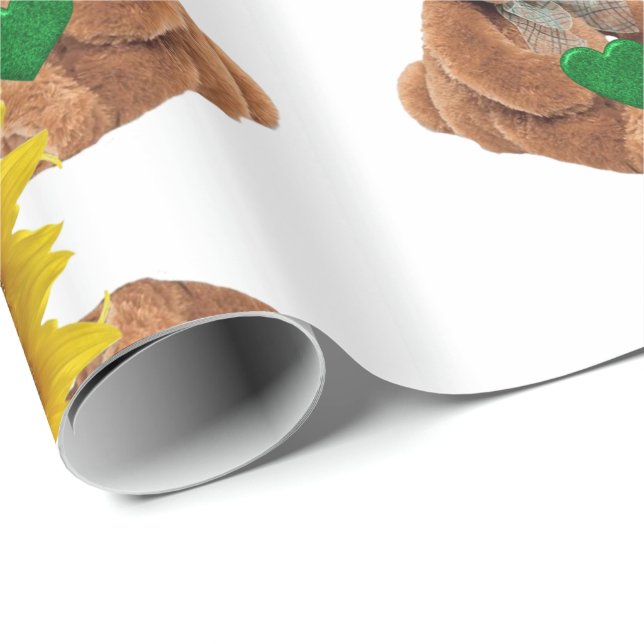 St. Patrick's Day Wrapping Paper Teddy Bear Geschenkpapier (Rolleneckpunkt)