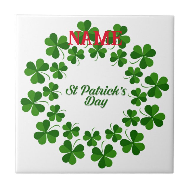 St Patrick's Day Wreath Thunder_Cove Fliese (Vorderseite)
