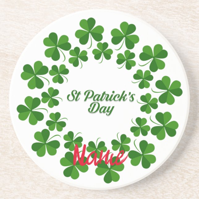 St Patrick's Day Wreath Thunder_Cove Getränkeuntersetzer (Vorne)