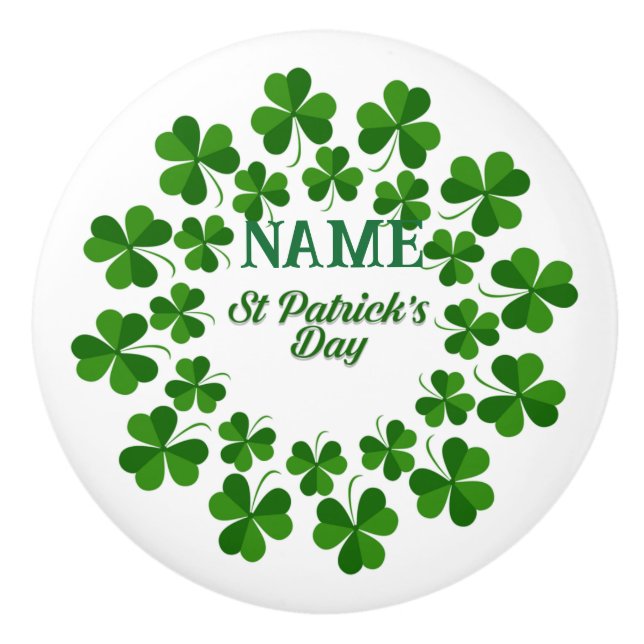 St Patrick's Day Wreath Thunder_Cove Keramikknauf (Vorderseite)