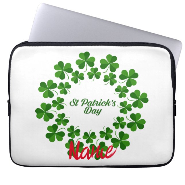 St Patrick's Day Wreath Thunder_Cove Laptopschutzhülle (Vorderseite)