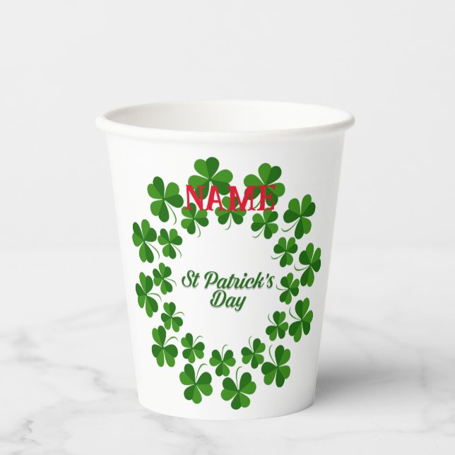 St Patrick's Day Wreath Thunder_Cove Pappbecher (Vorderseite)