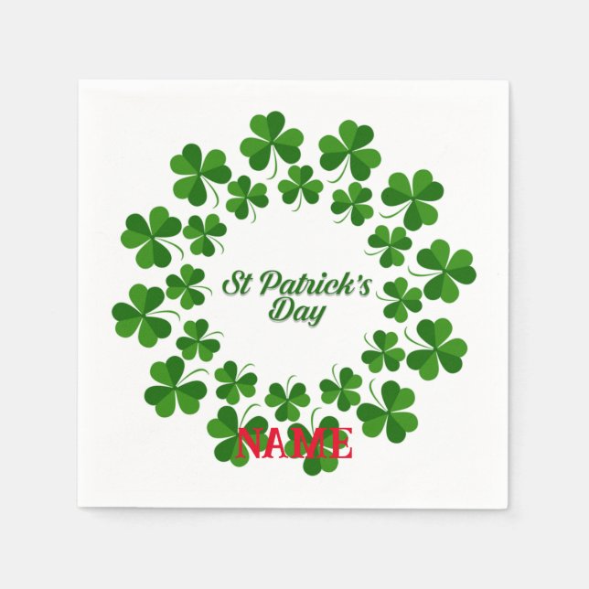 St Patrick's Day Wreath Thunder_Cove Serviette (Vorderseite)