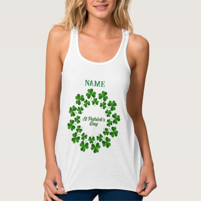 St Patrick's Day Wreath Thunder_Cove Tank Top (Vorderseite)