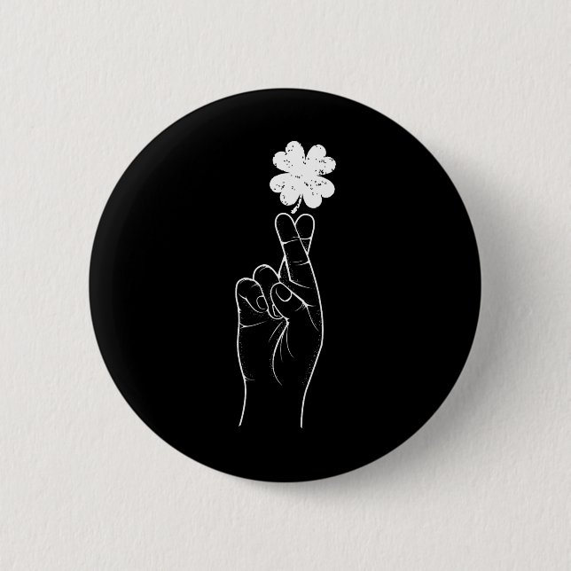 St Patricks Day Wünsche für Glück Handzeichen Asl  Button (Vorderseite)