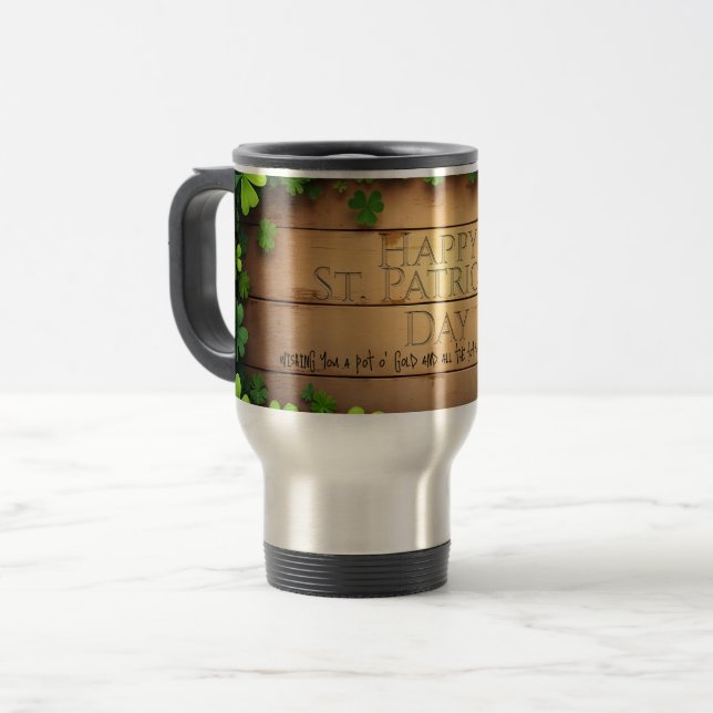 St. Patrick's Day wünscht 🍀 Reisebecher (Vorderseite Links)