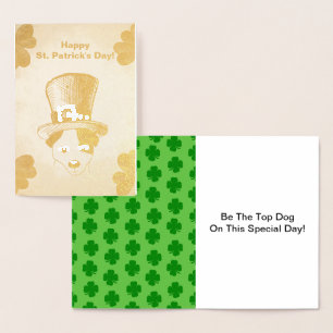 St. Patrick's Dog and Kleeblatts Zeichnend, ZKOA Folienkarte