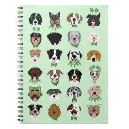 St Patricks Dog Face Pattern Notizblock