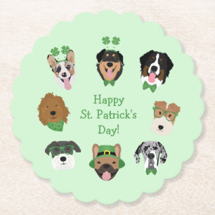 St Patricks Dog Face Pattern Untersetzer