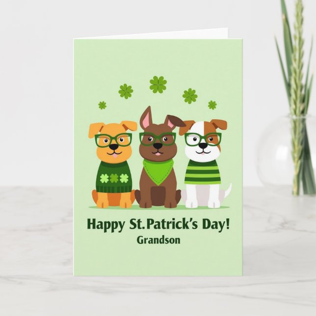 St Patricks Dogs Enkelkind Karte (Vorderseite)