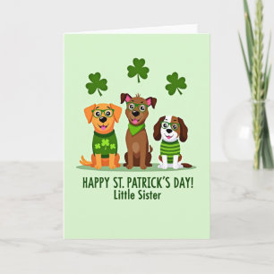 St. Patricks Dogs Little Sister Karte