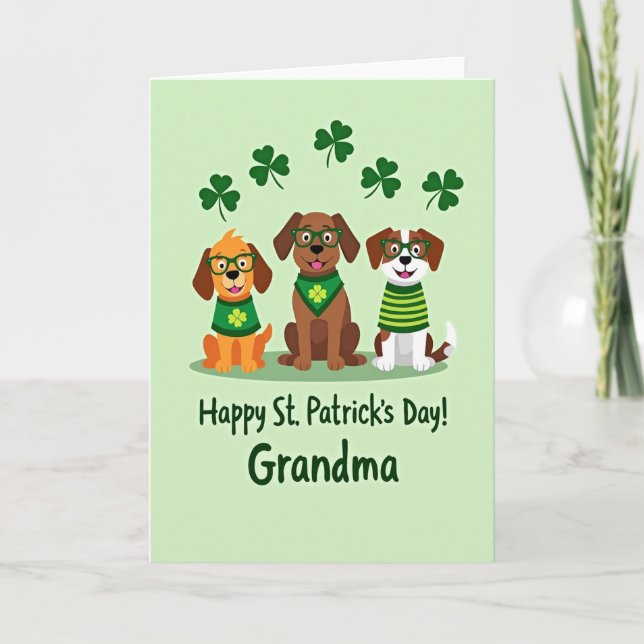 St Patricks Dogs Oma Karte (Vorderseite)