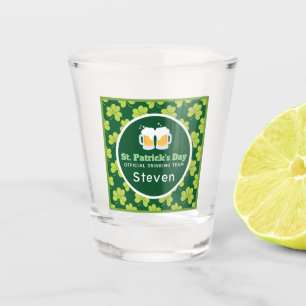 St. Patrick's Drinking Team Clover Pattern Schnapsglas