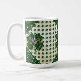 St. Patricks Funkelnd Kleeblatt mit Herz Kaffeetasse