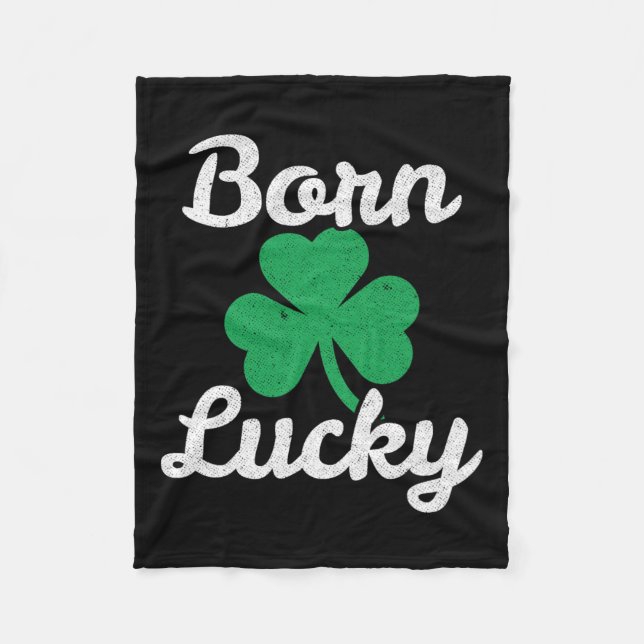 St Patricks Geboren Lucky Irish Descendant Leprech Fleecedecke (Vorderseite)