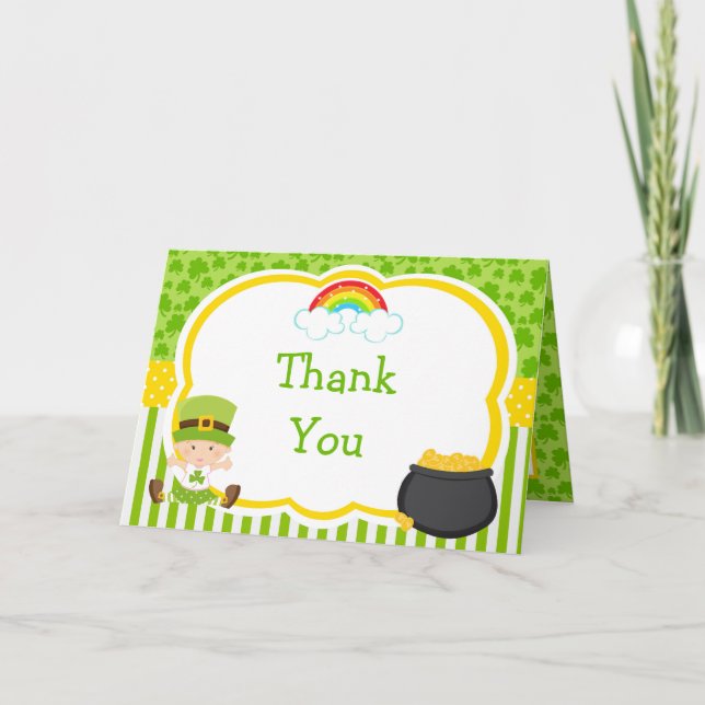 St Patricks Girl Baby Shower Dankeskarte (Vorderseite)