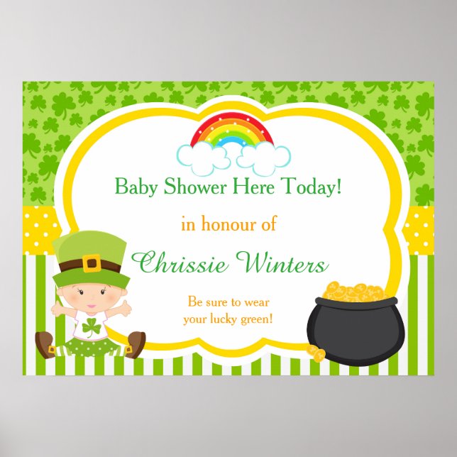St Patricks Girl Baby Shower Poster (Vorne)