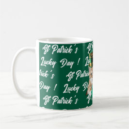 St. Patricks Glückstag Süße Katze Koboldhut, Kaffeetasse