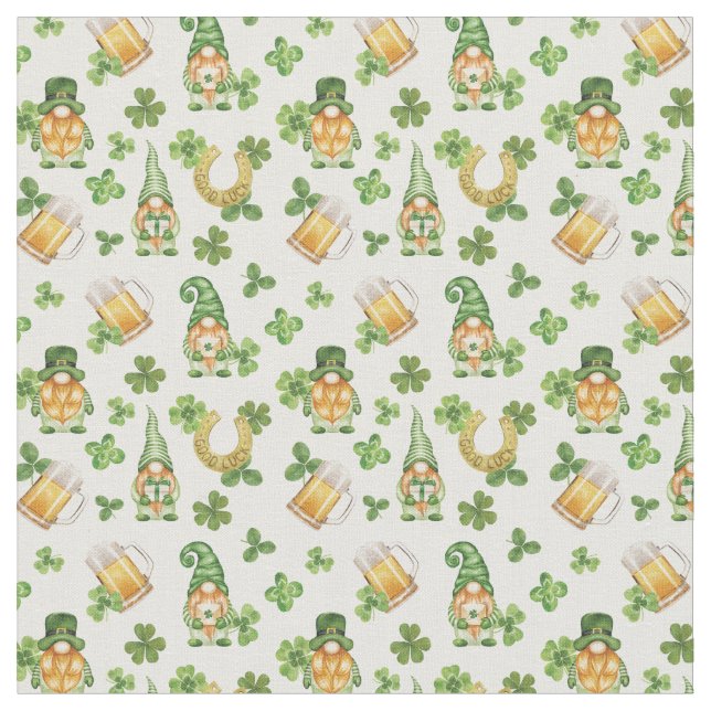 St. Patrick's Gnomes Fabric Stoff (Nahaufnahme)