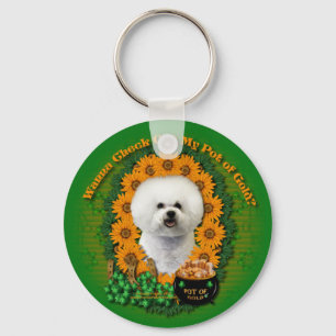 St. Patricks - Goldschatz - Bichon Frise Schlüsselanhänger