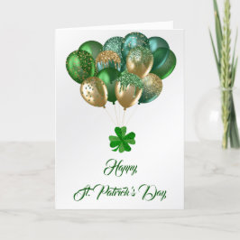 St Patricks Green Balloons Kleeblatt Feiertagskarte
