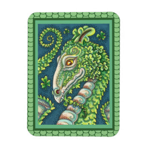 ST. PATRICK'S GREEN KLEEBLATT DRAGON, IRISH FANTAS MAGNET