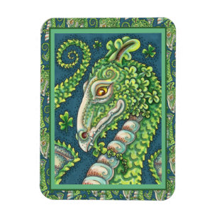 ST. PATRICK'S GREEN KLEEBLATT DRAGON, IRISH FANTAS MAGNET