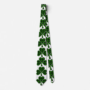 St. Patricks grünes Kleeblatt, karierte Kleeblätte Krawatte