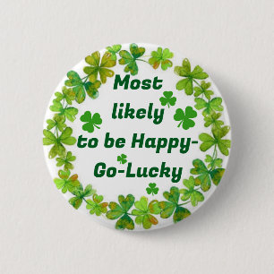 St. Patrick's Happy Go Lucky Button