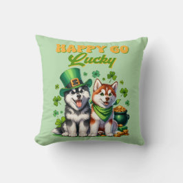 St. Patrick's Happy Go Lucky Husky Kissen