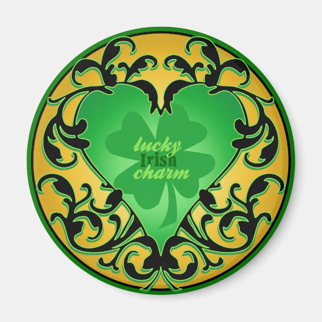 St. Patrick's Heart Lucky Charm Magnet (Vorne)