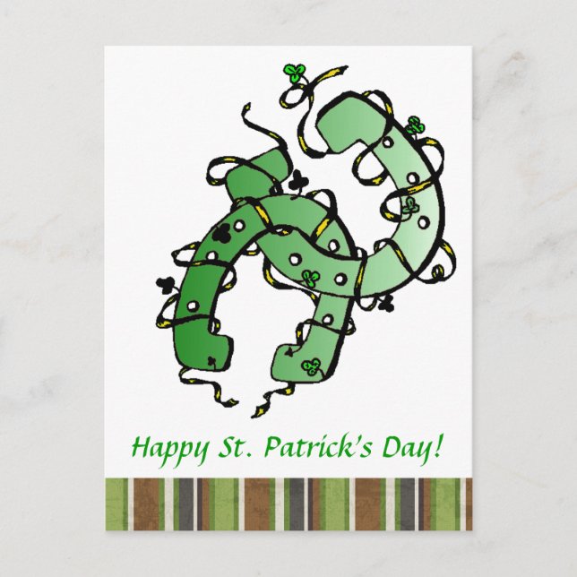 St. Patrick's Horseshoes Carte postale Shamrock (Devant)
