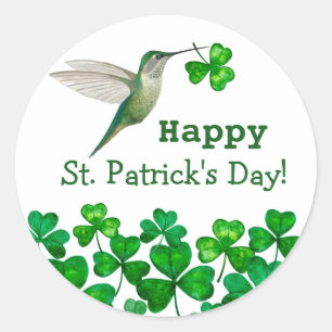 St. Patrick's Hummingbird Runder Aufkleber