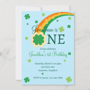 St. Patrick's Irischer Erster 1. Geburtstag Einladung