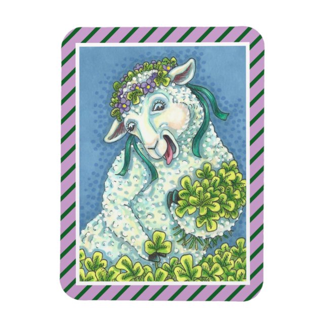 ST. PATRICK'S IRISH EWE & KLEEBLATTS MAGNET (Vertikal)