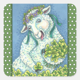 ST. PATRICK'S IRISH EWE & KLEEBLATTS STICKERS Shee