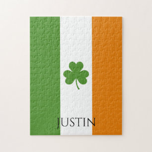St Patrick's Irish Flag w Kleeblatt Personalisie