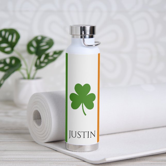 St Patrick's Irish Flag w Kleeblatt | Personalisie Trinkflasche (Yoga)