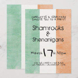 St Patricks Irish Kleeblatts Shenanigans Watercolo Einladung