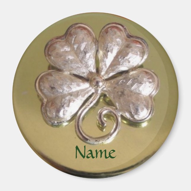 St. Patricks Irish Nachname Magnet! Gold Magnet (Vorne)