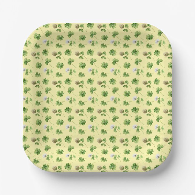 St. Patricks-Klee-Papierplatte Pappteller (Vorderseite)