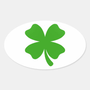 St. Patricks-Kleeblatt-Emoji Ovaler Aufkleber