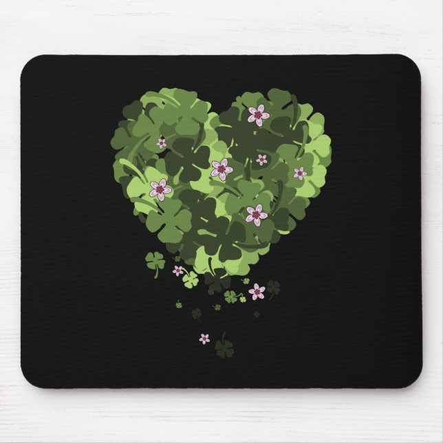St. Patrick's Kleeblatt-Herz Mousepad (Vorne)