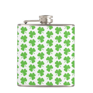 St. Patricks Kleeblatt Vinyl umwickelte Flasche Flachmann