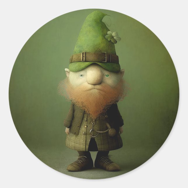 St. Patrick's Leprechaun #4 Runder Aufkleber (Vorderseite)