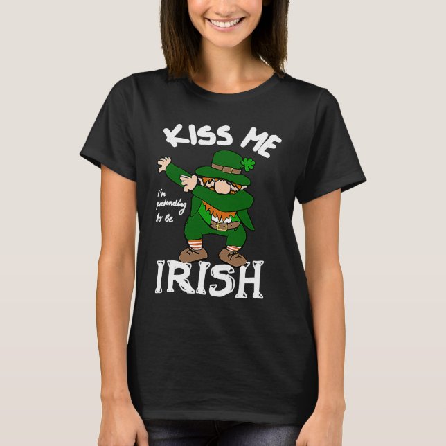 St Patricks Leprechaun dabbing Goblin  Saying T-Shirt (Vorderseite)